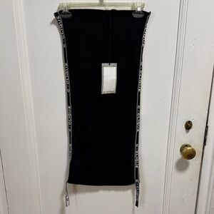 Black Skirt with Logo Detailing